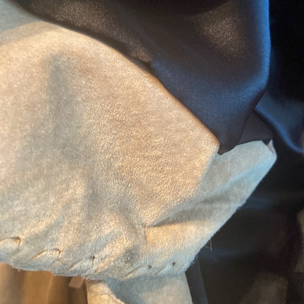 Leather Fringe Jacket By Team Work Pockets Nice Stitching Western Cowgirl Ranch - Picture 11 of 16